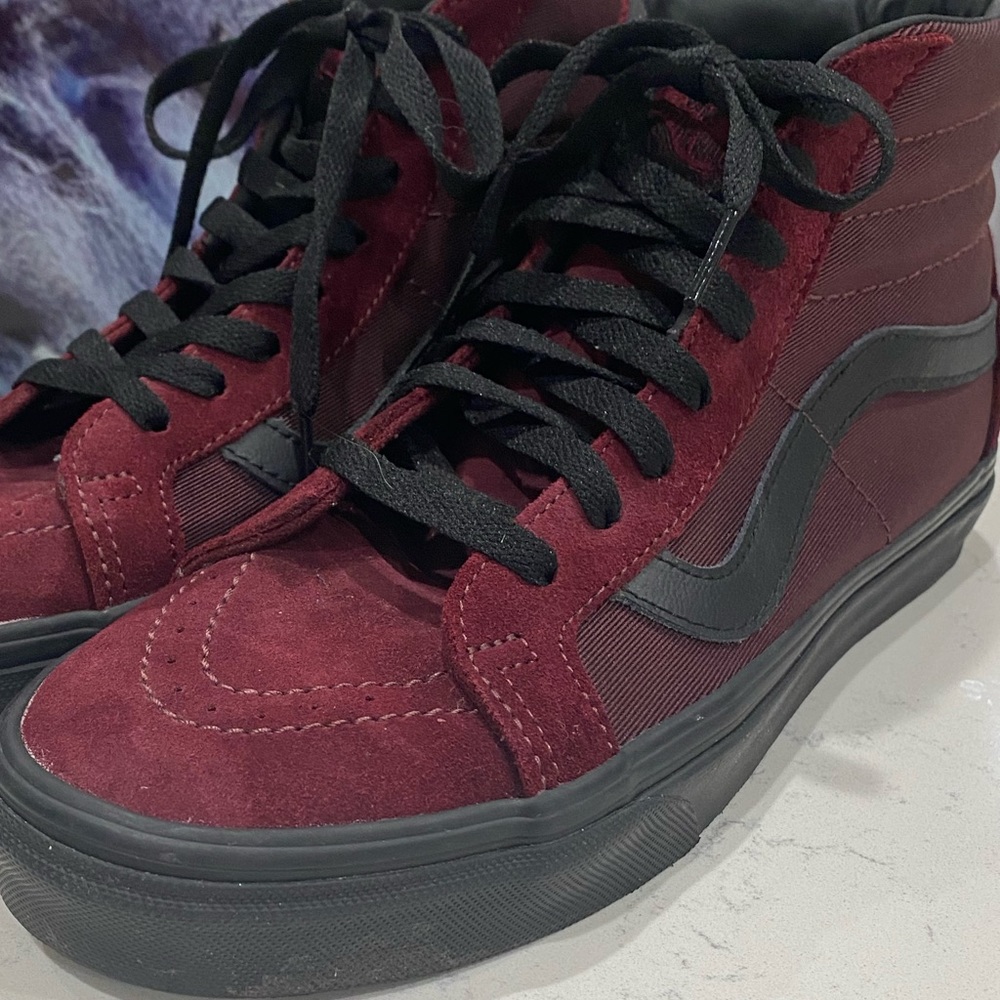 Vans Maroon High Top Sneakers size 9.5Women/8Men - Picture 5 of 7